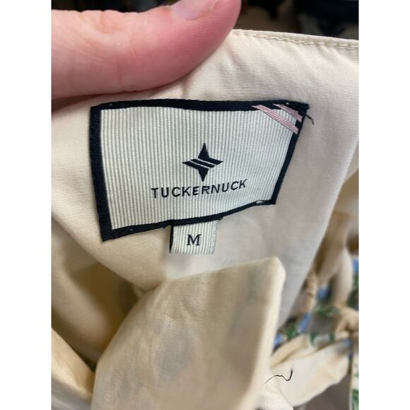 Tuckernuck Cream Blue Cotton Long Sundress Sz M - Picture 5 of 5